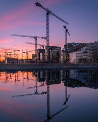 Reflection of buildings in water