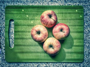 High angle view of apples