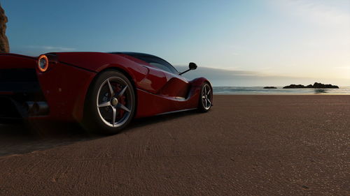 Vintage car on the beach