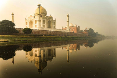 Reflection of temple in lake