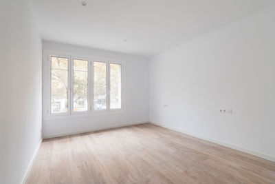 Empty wooden floor at home