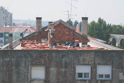 High angle view of residential building