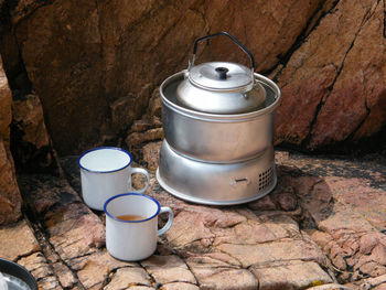 Close-up view of trangia camping stove 