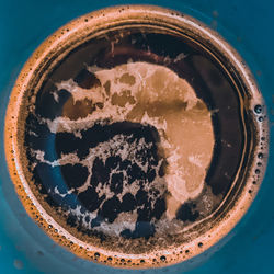 High angle view of coffee on table