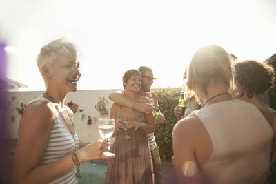 Group of people relaxing outdoors