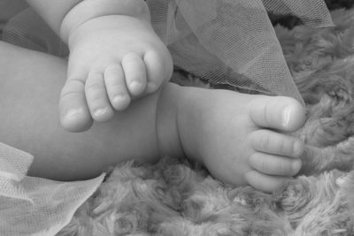 Close-up of baby feet