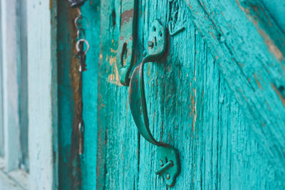 Close-up of rusty metal door