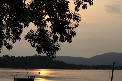 Scenic view of sea at sunset