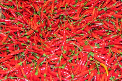 Full frame shot of red chili peppers