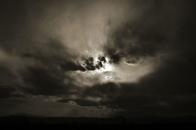 Low angle view of storm clouds in sky