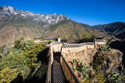 Scenic view of mountains against clear sky