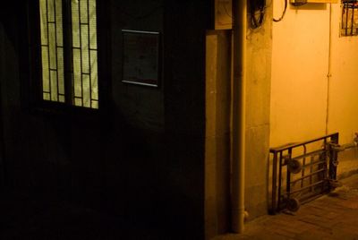 Closed door of house