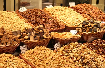 View of food for sale at market stall