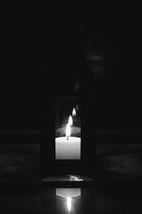 View of illuminated lights at night