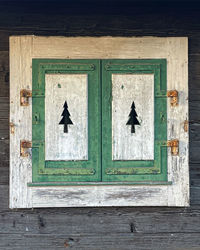 Closed wooden door