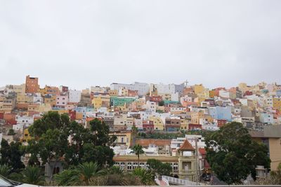 High angle view of townscape against sky