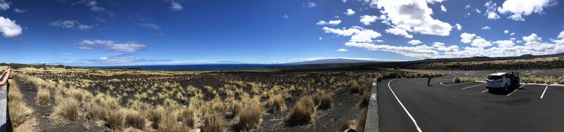 Panoramic shot of road along landscape