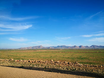 Scenic view of field against sky