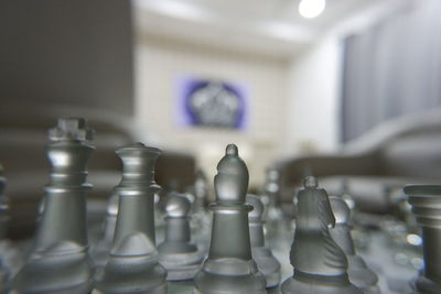 Close-up of chess pieces