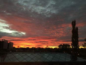 Scenic view of cloudy sky at sunset