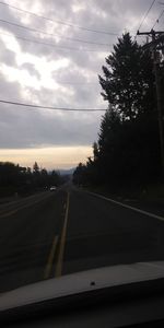 Road seen through car windshield