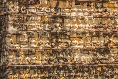 Full frame shot of carvings on wall