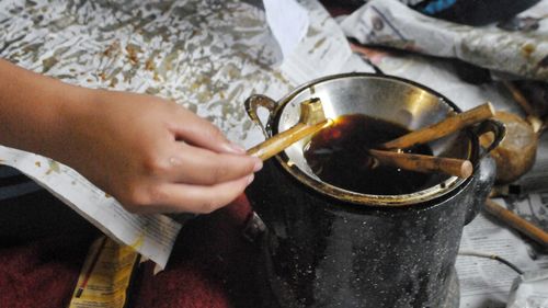 Close up canting for batik indonesian traditional cloth