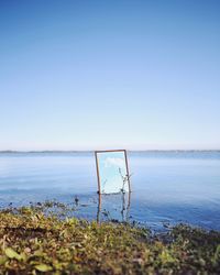 Scenic view of lake against clear sky