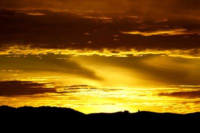 Scenic view of dramatic sky during sunset