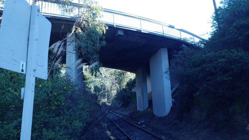 Low angle view of bridge against sky