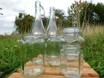 Drinking glasses on table