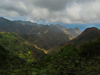 Scenic view of mountains against sky