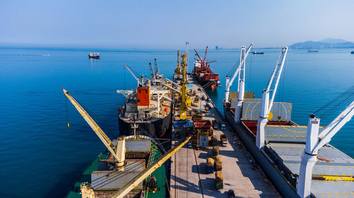 Boats in sea