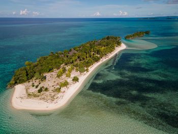 High angle view of sea against sky