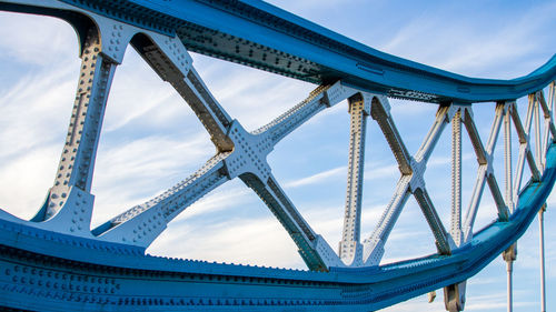 Architectural detail of bridge against sky