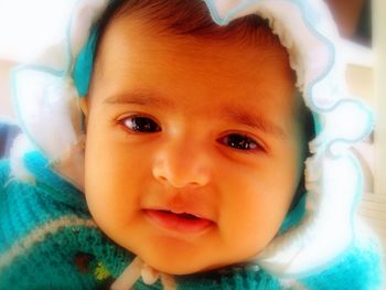 Close-up portrait of cute baby