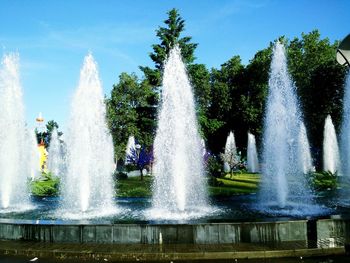 Fountain against sky
