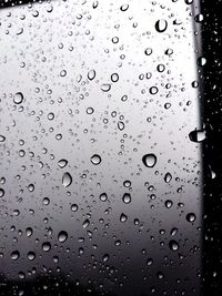 Full frame shot of wet glass window