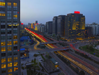 Elevated view of the second ring road in beijing