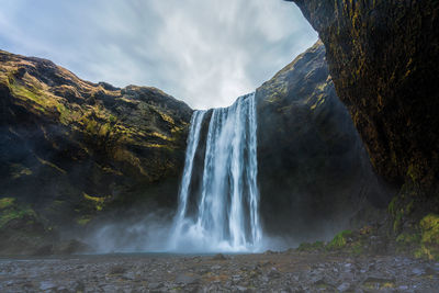 Scenic view of waterfall