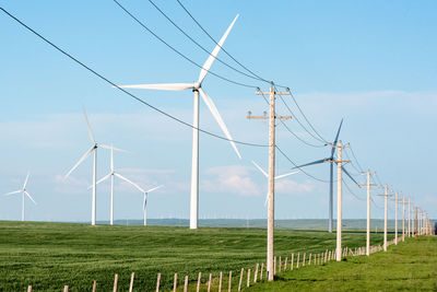 Turbines in alberta wind power farm, power grid