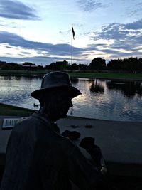 Reflection of people in water