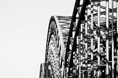 Low angle view of hohenzollern bridge against clear sky