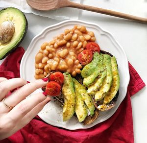 Close-up of meal served in plate