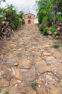 View of stone wall against sky