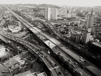 High angle view of cityscape