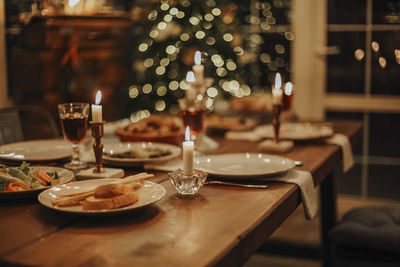 Place setting on table