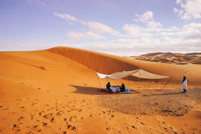 Scenic view of desert against sky