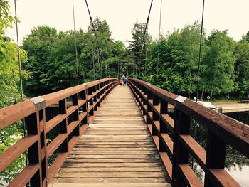 View of wooden footbridge