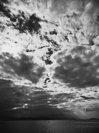 Low angle view of sea against sky